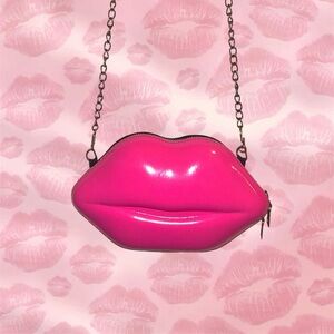 Hot Pink Aesthetic Lip Bag